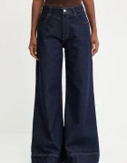 Answear.LAB дънки wide leg дамски тъмносини