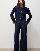 Answear.LAB дънки wide leg дамски тъмносини