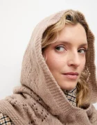 Answear.LAB качулка дамска с мериносова вълна бежова