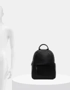 Answear.LAB Кожена раница дамска в черно голям размер с изчистен дизайн