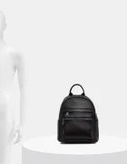 Answear.LAB Кожена раница дамска в черно малък размер с изчистен дизайн