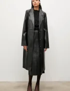 Answear.LAB Кожено палто ELEANOR в черно