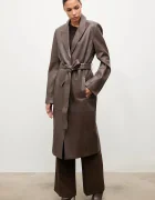 Answear.LAB Кожено палто ELEANOR в кафяво