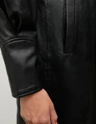Answear.LAB палто дамско от кожа черно