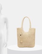 Answear.LAB плажна чанта дамска от сплетена материя бежова