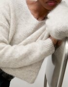 Answear.LAB пуловер дамски с добавена вълна сив