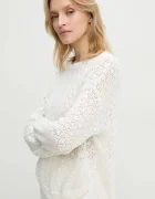 Answear.LAB Пуловер дамски в бяло от лека материя