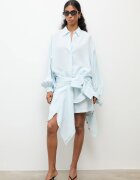 Answear.LAB риза дамска от модал синя изчистена шарка