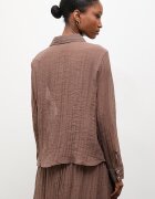 Answear.LAB риза дамска с вискоза кафява с изчистена шарка