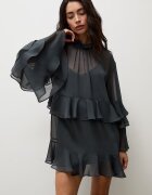 Answear.LAB рокля от вискоза зелена с изчистена шарка