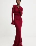 Answear.LAB Рокля в бордо дълга с кройка по тялото