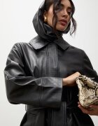 Answear.LAB шал тип кърпа дамски от кожа черен