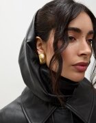 Answear.LAB шал тип кърпа дамски от кожа черен