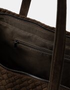 Answear.LAB шопинг чанта дамска от имитация на велур зелена