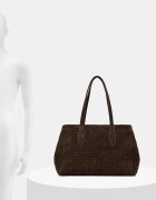 Answear.LAB шопинг чанта дамска от имитация на велур зелена