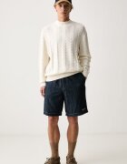 ARMANI EXCHANGE къс панталон мъжки от памук тъмносин със стандартна талия XM003077 AF26951