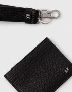 ARMANI EXCHANGE Кожен калъф за карти и ключодържател в черно 958539 4R847