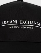ARMANI EXCHANGE Памучна шапка в черно с принт