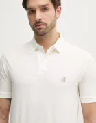 ARMANI EXCHANGE Памучна тениска с яка в бяло с изчистен дизайн XM000367 AF13022