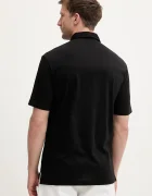 ARMANI EXCHANGE Памучна тениска с яка в черно с изчистен дизайн XM002232 AF10364