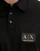ARMANI EXCHANGE Памучна тениска с яка в черно с изчистен дизайн XM002232 AF10364