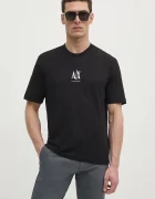 ARMANI EXCHANGE Памучна тениска в черно с апликация XM000363 AF12308