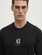 ARMANI EXCHANGE Памучна тениска в черно с апликация XM000363 AF12308