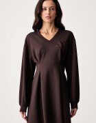 ARMANI EXCHANGE разкроена рокля с вискоза кафява XW002398 AF13397