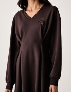 ARMANI EXCHANGE разкроена рокля с вискоза кафява XW002398 AF13397