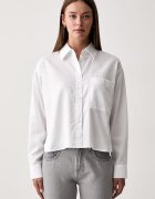 ARMANI EXCHANGE риза дамска от памук бяла с монограм XW002700 AF25758