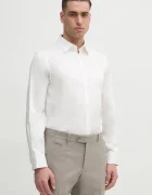 ARMANI EXCHANGE риза мъжка от памук с еластан бяла с изчистена шарка XM000339 AF10192