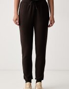 ARMANI EXCHANGE спортен панталон дамски с памук кафяв със стандартна талия XW000824 AF10818