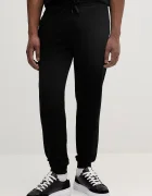 ARMANI EXCHANGE спортен панталон мъжки с памук черен със стандартна талия