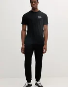 ARMANI EXCHANGE спортен панталон мъжки с памук черен със стандартна талия