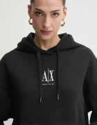 ARMANI EXCHANGE Суичър в черно с качулка с апликация XW000823 AF10818