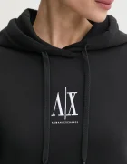 ARMANI EXCHANGE Суичър в черно с качулка с апликация XW000823 AF10818