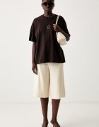 ARMANI EXCHANGE тениска дамска от памук кафява XW001182 AF15085