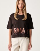 ARMANI EXCHANGE тениска дамска от памук кафява XW002779 AF10356