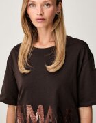 ARMANI EXCHANGE тениска дамска от памук кафява XW002779 AF10356