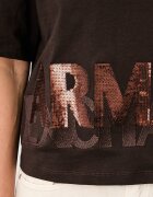 ARMANI EXCHANGE тениска дамска от памук кафява XW002779 AF10356
