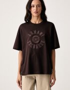 ARMANI EXCHANGE тениска дамска от памук кафява XW002959 AF15085