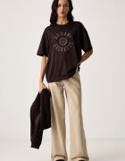 ARMANI EXCHANGE тениска дамска от памук кафява XW002959 AF15085
