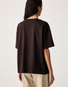 ARMANI EXCHANGE тениска дамска от памук кафява XW002959 AF15085