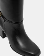 Bally Кожени ботуши ENILDA 75 в черно с дебел ток WB750A