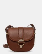 Barbour чанта crossbody дамска от кожа кафява LBA0490
