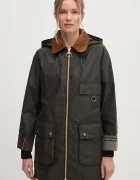 Barbour дълго яке дамско от памук HIGHCLERE зелено LWX1262