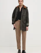 Barbour дълго яке дамско от памук HIGHCLERE зелено LWX1262