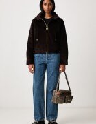 Barbour късо яке дамско от джинс Overton кафяво LCA0424