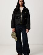 Barbour късо яке дамско от памук черно LWX1580