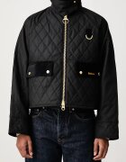Barbour късо яке дамско от памук черно LWX1580